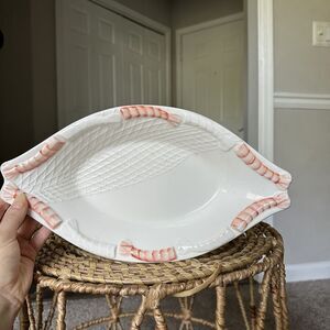 Vintage Shafford Japan Hand Painted Shrimp 13”Appetizer Serving Dish 1986